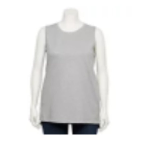 BNWT Plus Size Sonoma Goods For Life Gray Muscle Tunic Tank 2XL 20W/22W - Picture 7 of 7